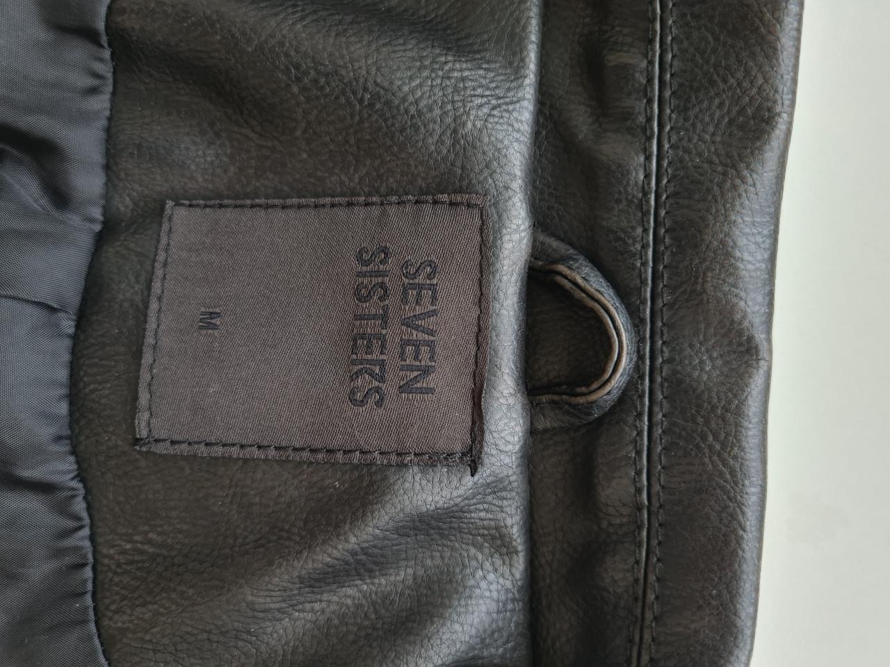 Seven Sisters zwart leren bikerjasje Maat M