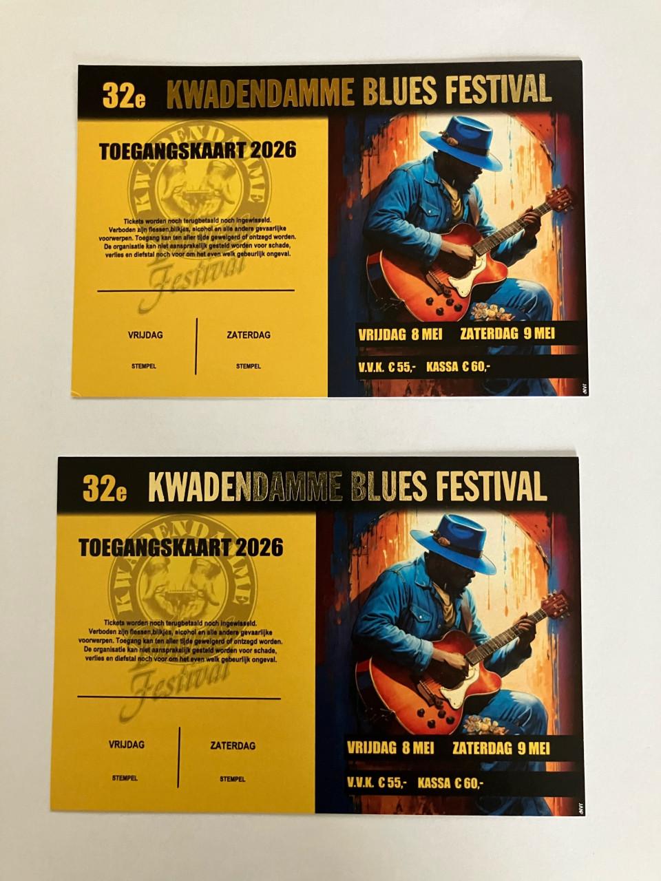 2 weekendkaartjes Kwadendamme Blues Festival
