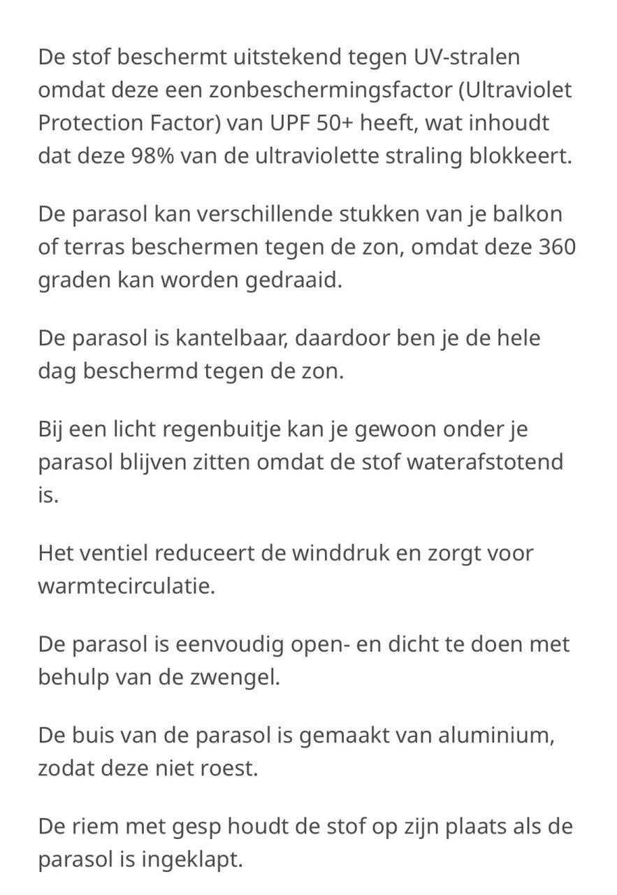 Grote Ikea zweef parasol
