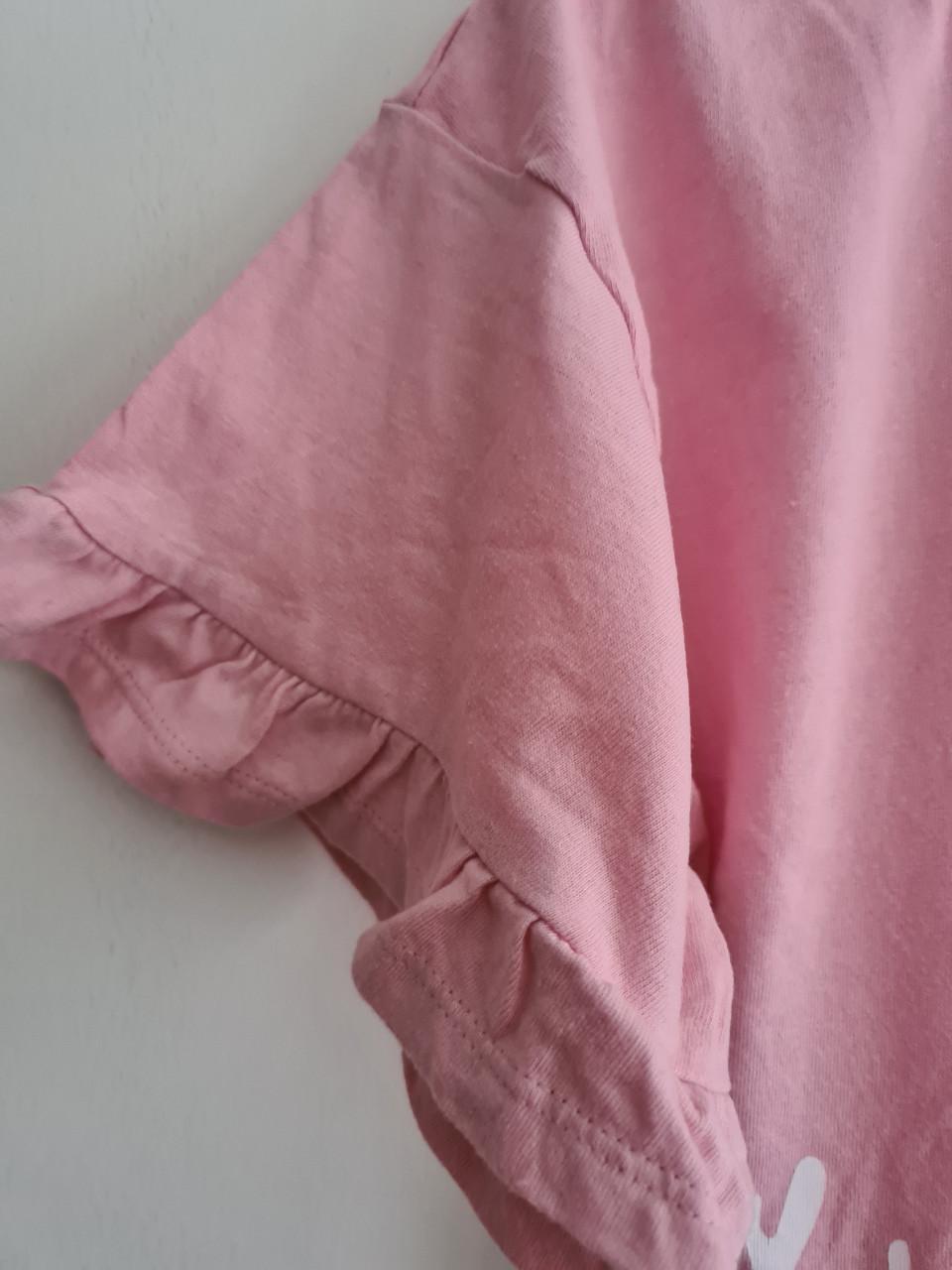 Roze shirt met leuk applicatie van Kiki & Koko Maat 128