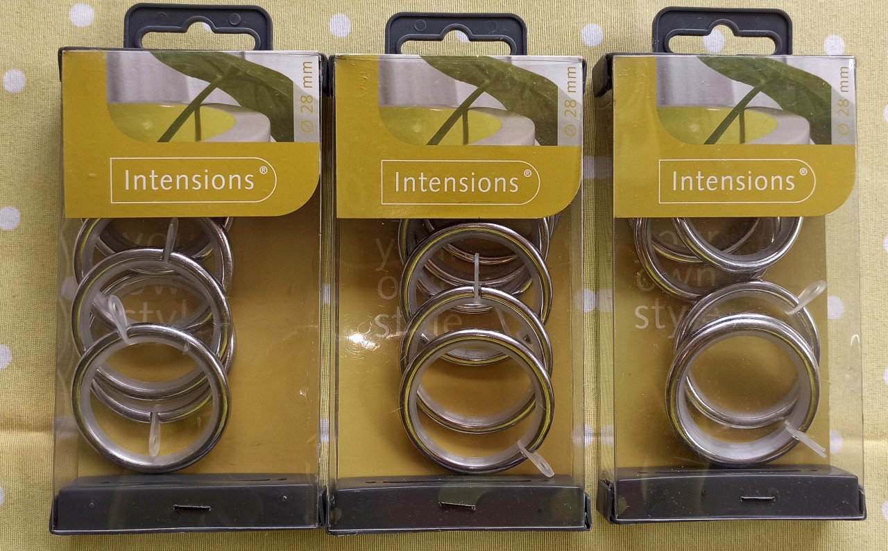 Intensions roede ring met inlage oog 28 mm 6 stuks/doos