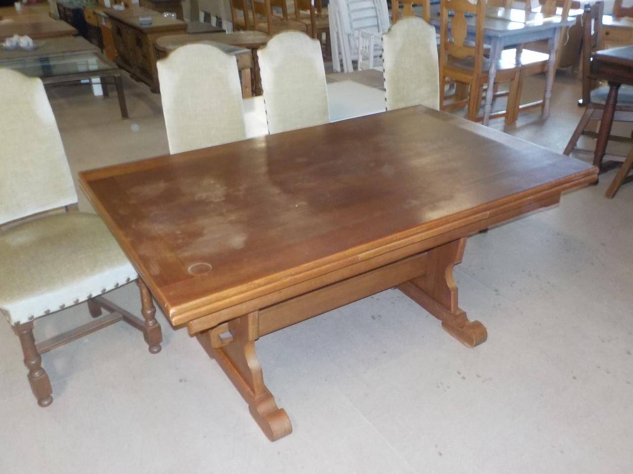 Mooie kwaliteit verlengbare eiken eettafel 260 x 95 cm in goede staat