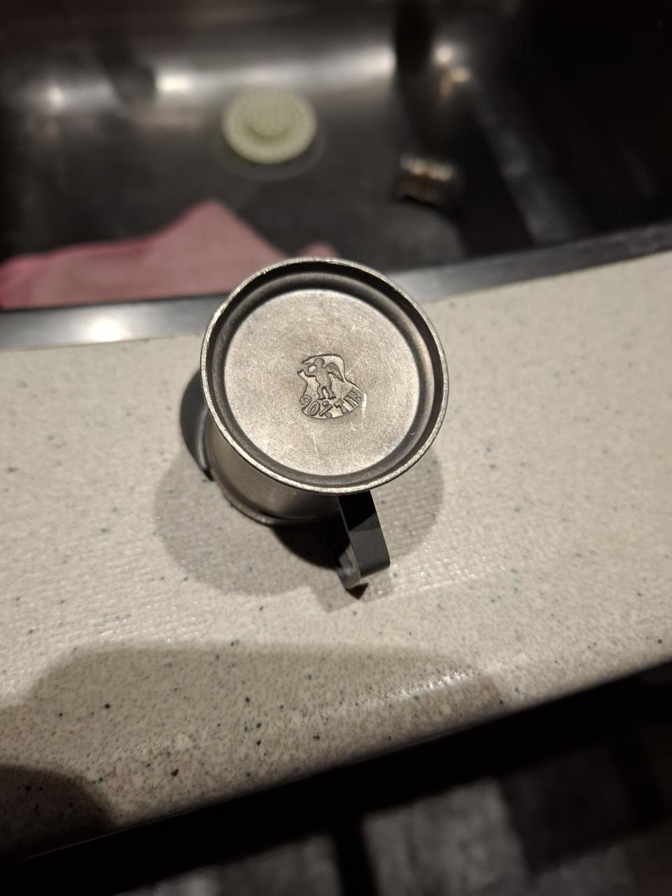 Antieke tinnen maatbekers set