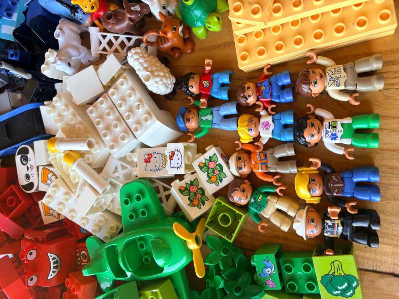 Grote partij DUPLO - Inclusief 2 Bouwplaten, Dieren & Poppetjes