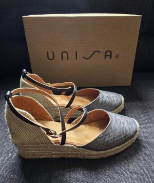 Unisa espadrilles zwart/grijs, maat 38. Z.g.a.n.