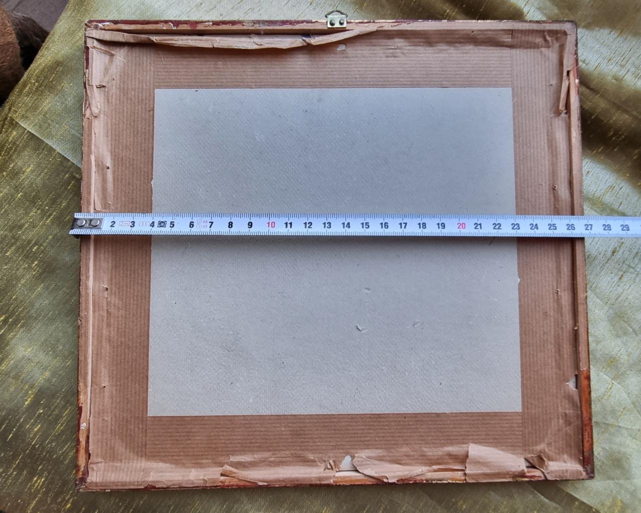 Afbeelding bootje met de zeilen uit met houten lijstje.