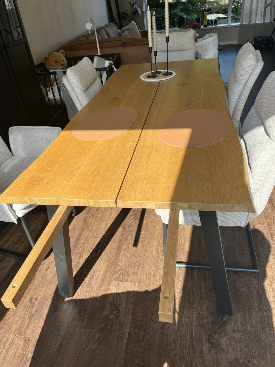 Eettafel SKOVLUNDE 90x200 naturel eiken/zwart