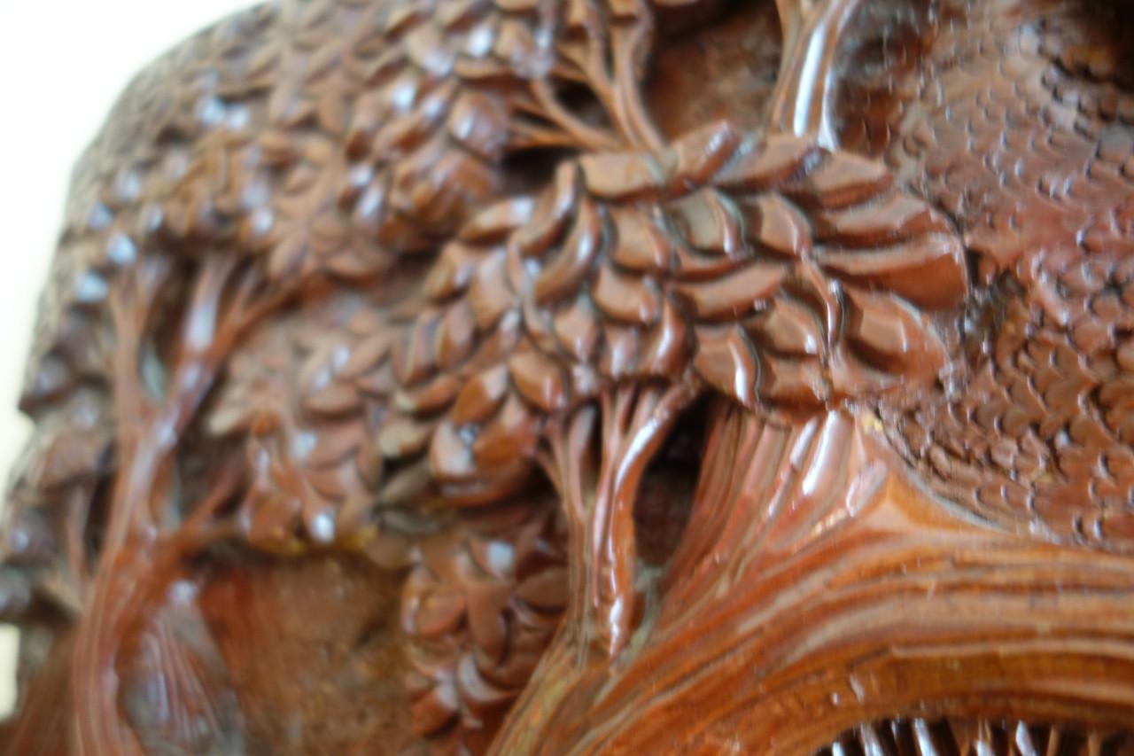 Vintage Indonesisch /Bali handgesneden houten paneel 69 x 32' cm