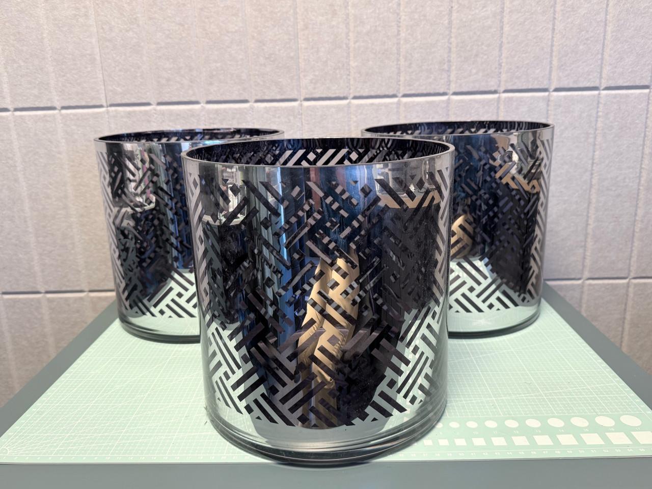 Riviera Maison YACHT CLUB HURRICANE L BLUE SILVER glas lantaarn.