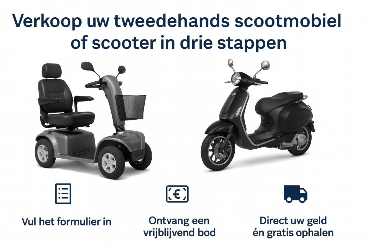 Verkoop uw tweedehands scootmobiel of scooter in drie stappen