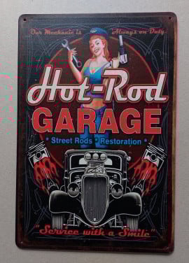 Metalen bord Pin-Up