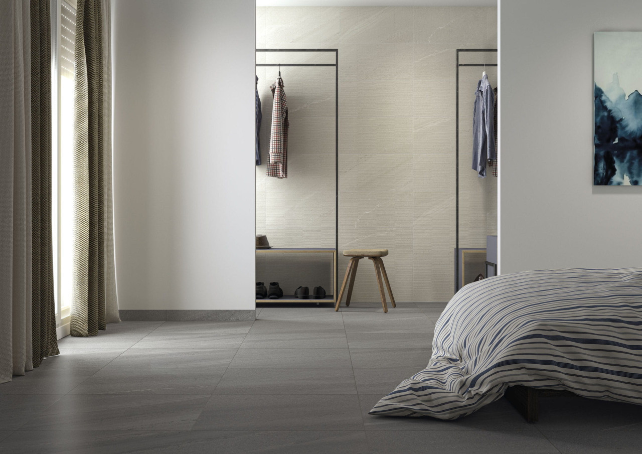 Ca 10,8 m² Mat grijze natuursteenlook tegel, 60x60 cm, van € 65,95/m² voor
