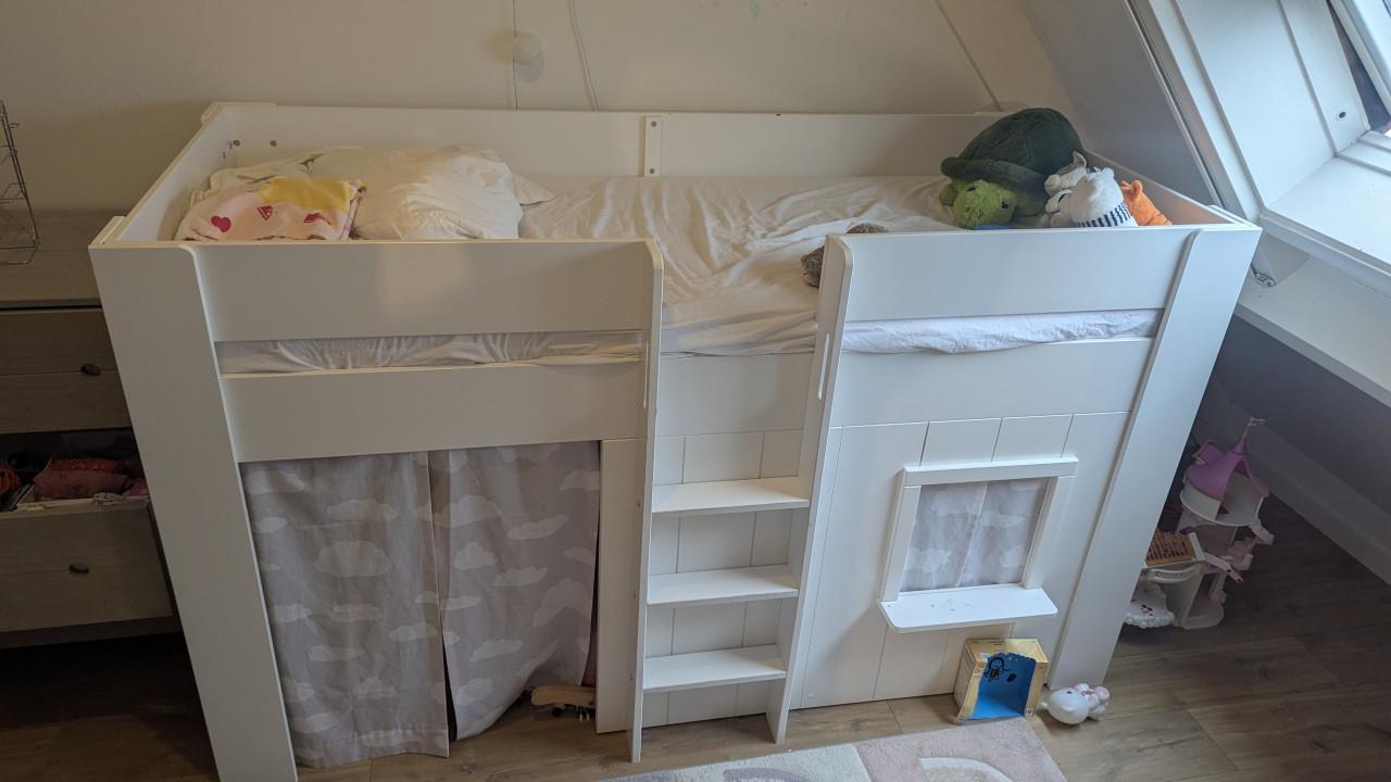Kinderbed Vipack Reno halfhoogslaper wit