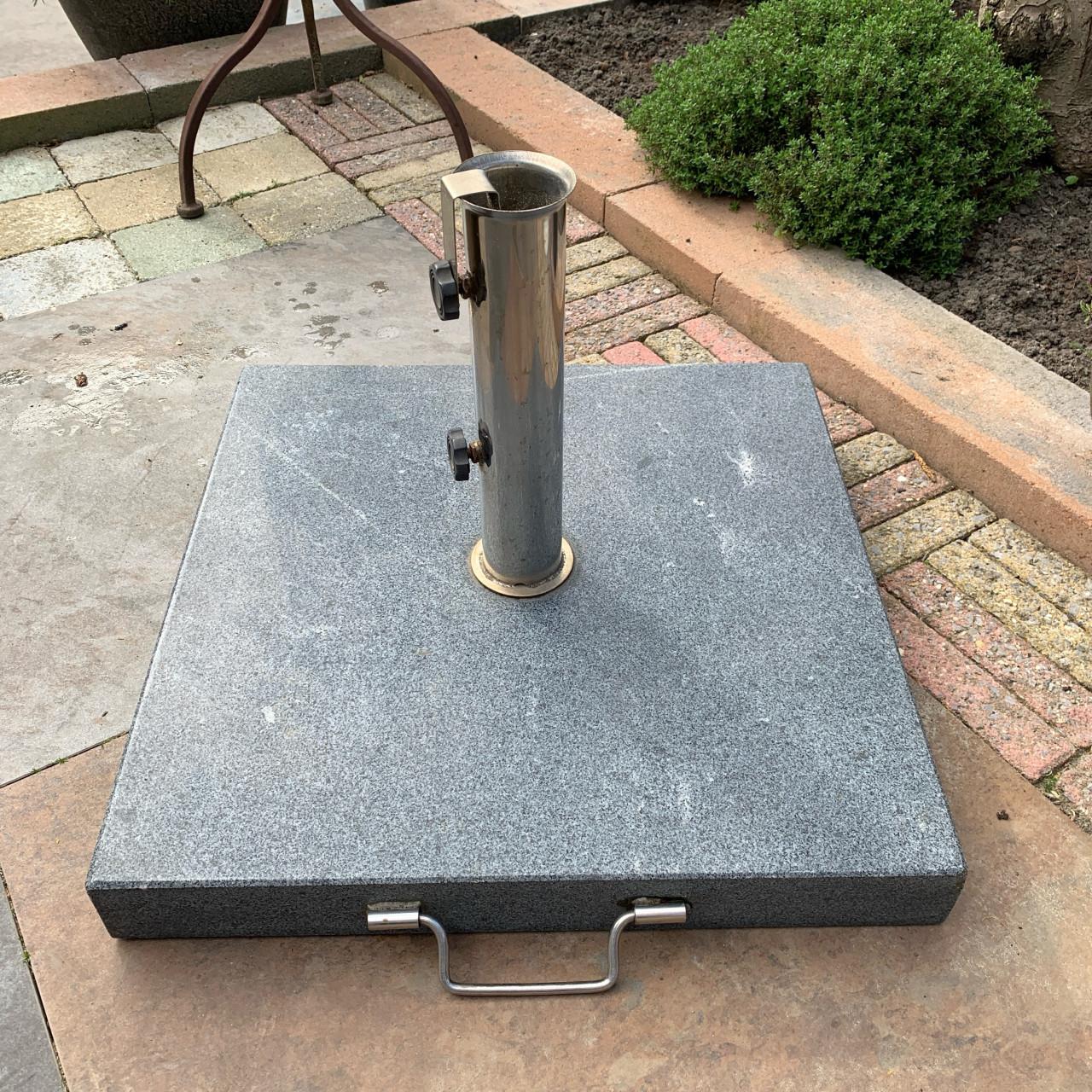 Parasolvoet verrijdbaar graniet rvs 45 kg