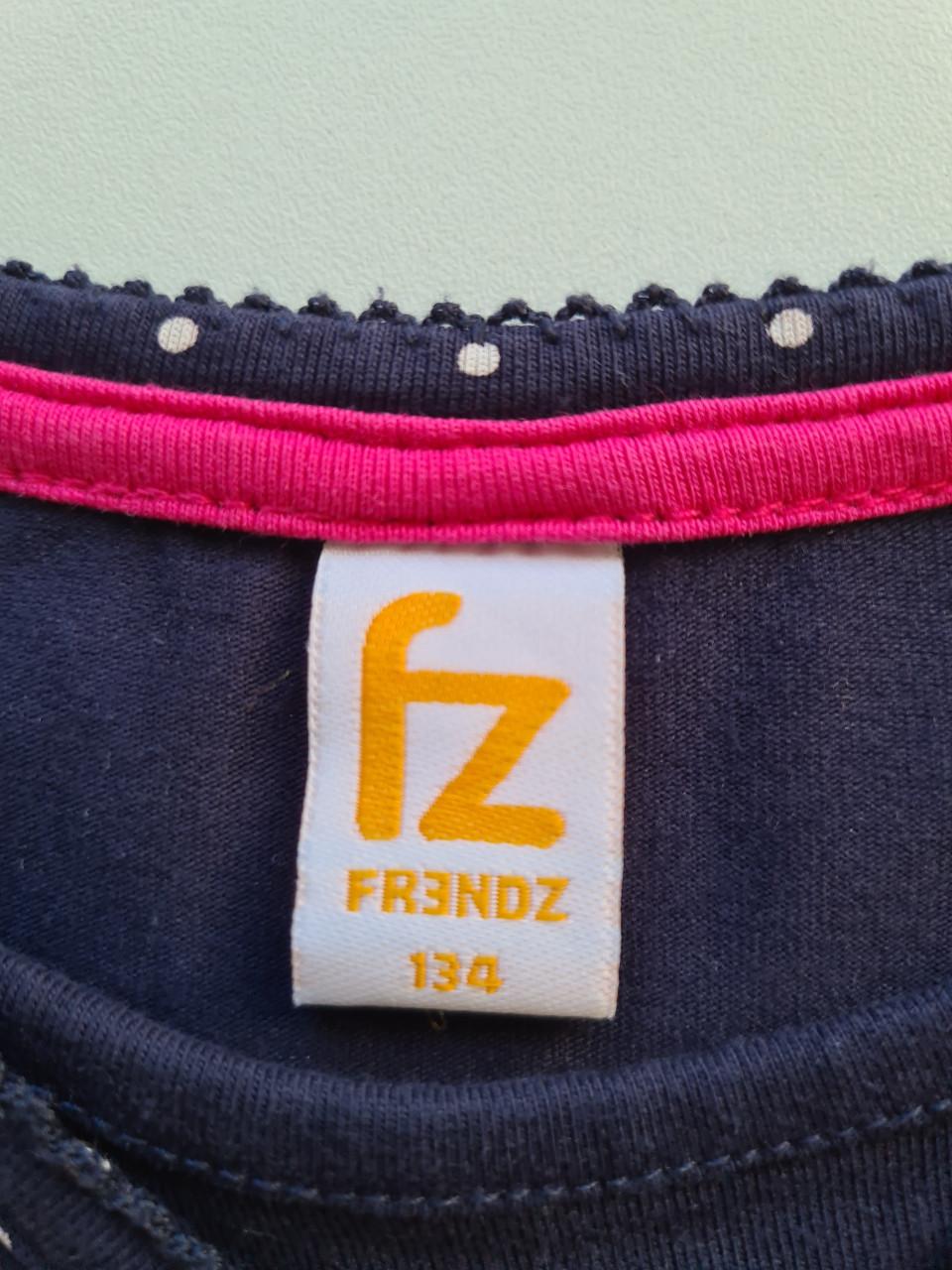 Frendz blauw / fuchsia roze jurkje  Maat 134