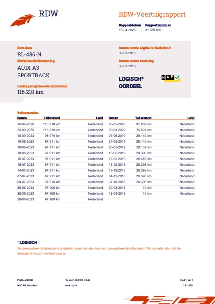 Audi A3 sportback 1.0 tfsi sport lease edition