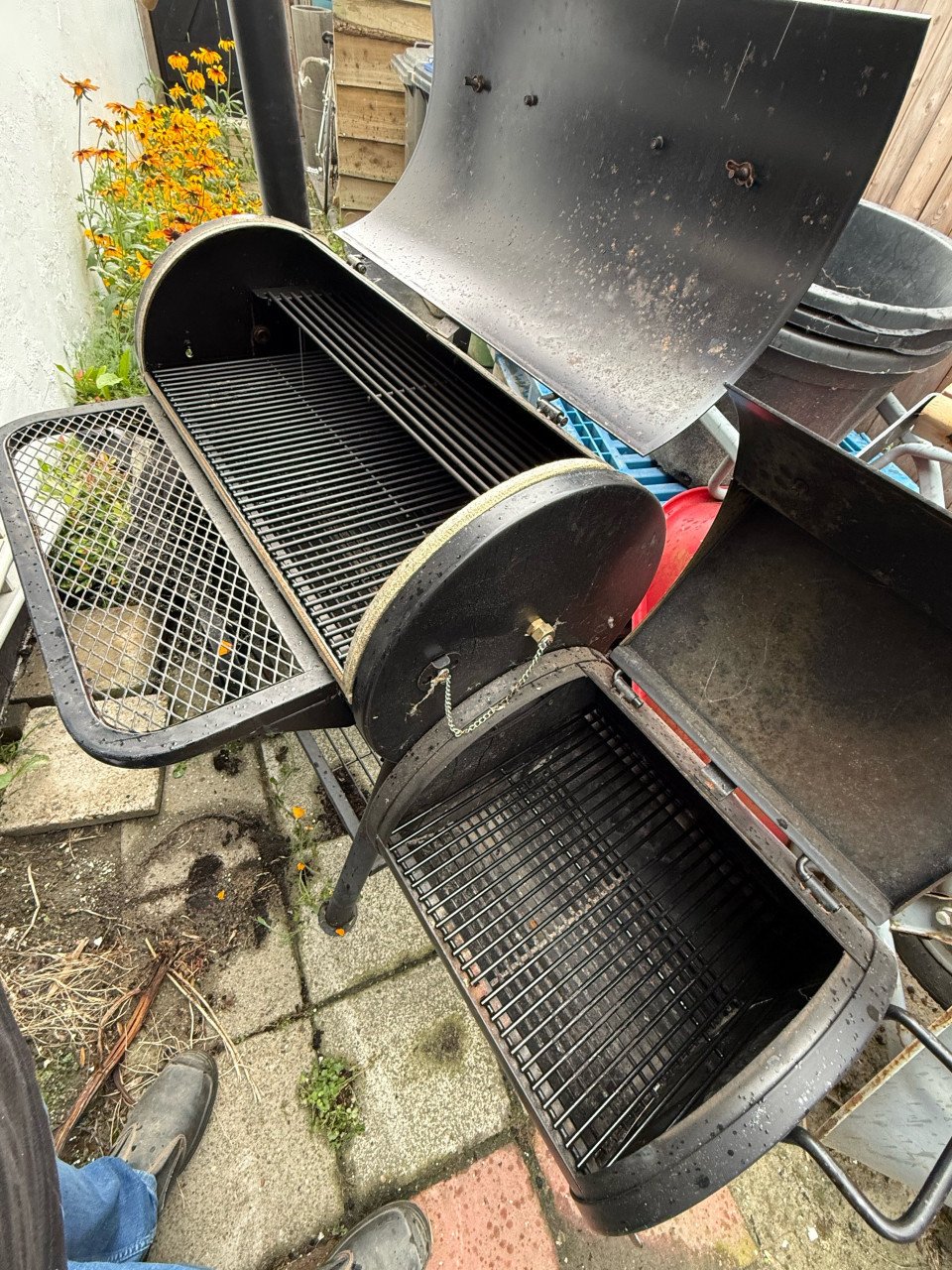 Mustang oklahoma off-set smoker Georgia inc motorgrill