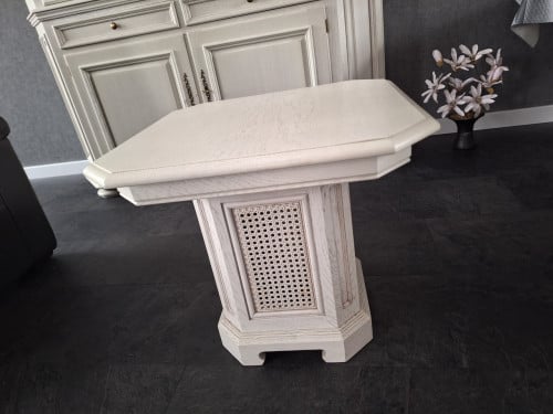 Wit Eiken Tafel en Bijzet Tafel