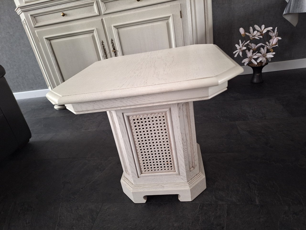 Wit Eiken Tafel en Bijzet Tafel