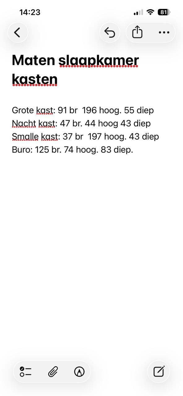 Bureau, boekenkast, kleding kast en nacht kastje.