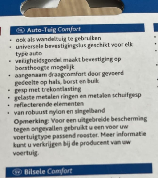 Autotuig Hond maat L