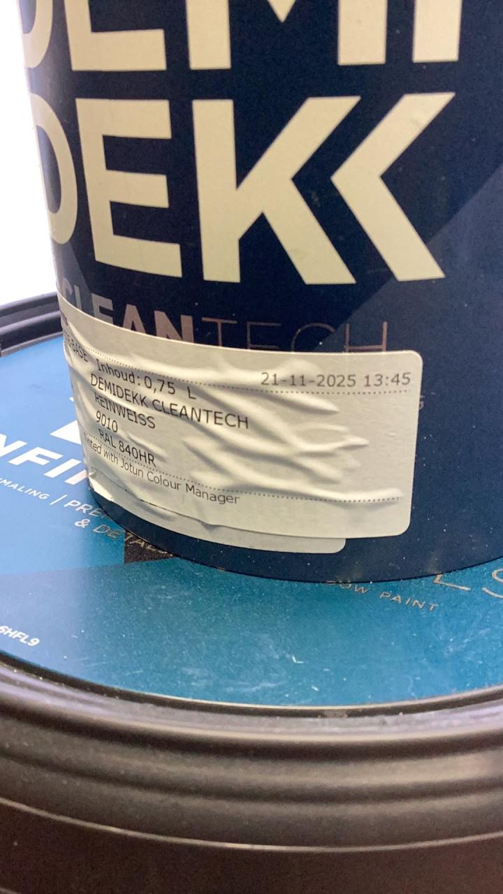 Jotum demidek, ral 9010 3L +0,75L samen voor €60