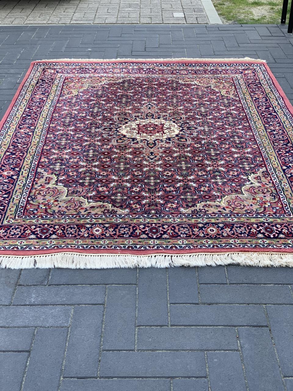 💖Waanzinnig Mooi Kleurrijk Handgeknoopt Vintage Vloerkleed uit India💖