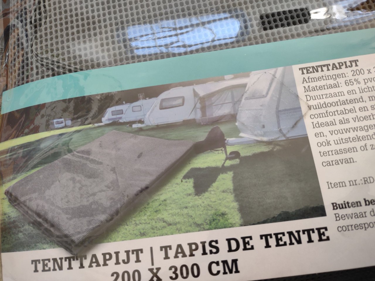 Prachtig nieuw antraciet tenttapijt, tentvloer, tentzeil.