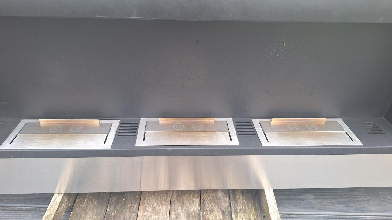 Moderne rvs gelhaard met 3 branders