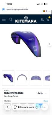 North orbit 2026 10m2 kite deep purple