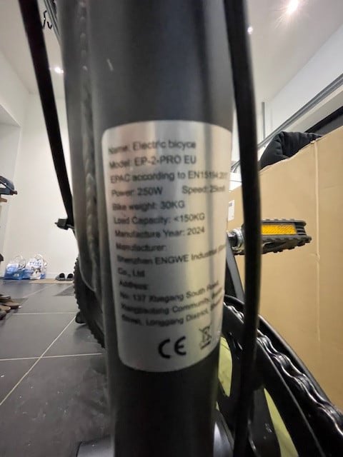 Nieuwe Elektrische vouwfiets Engwe EP-2 PRO EU 2025