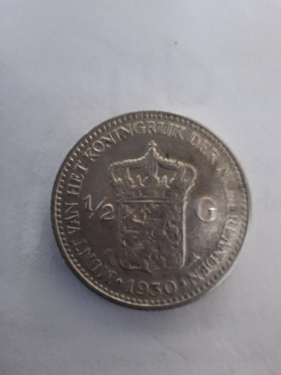 Zilvere halve gulden Wilhelmina