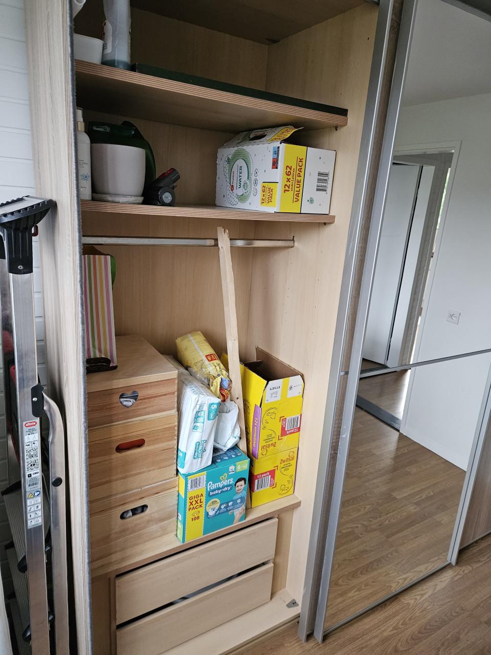 Eiken kledingkast 220x65x250