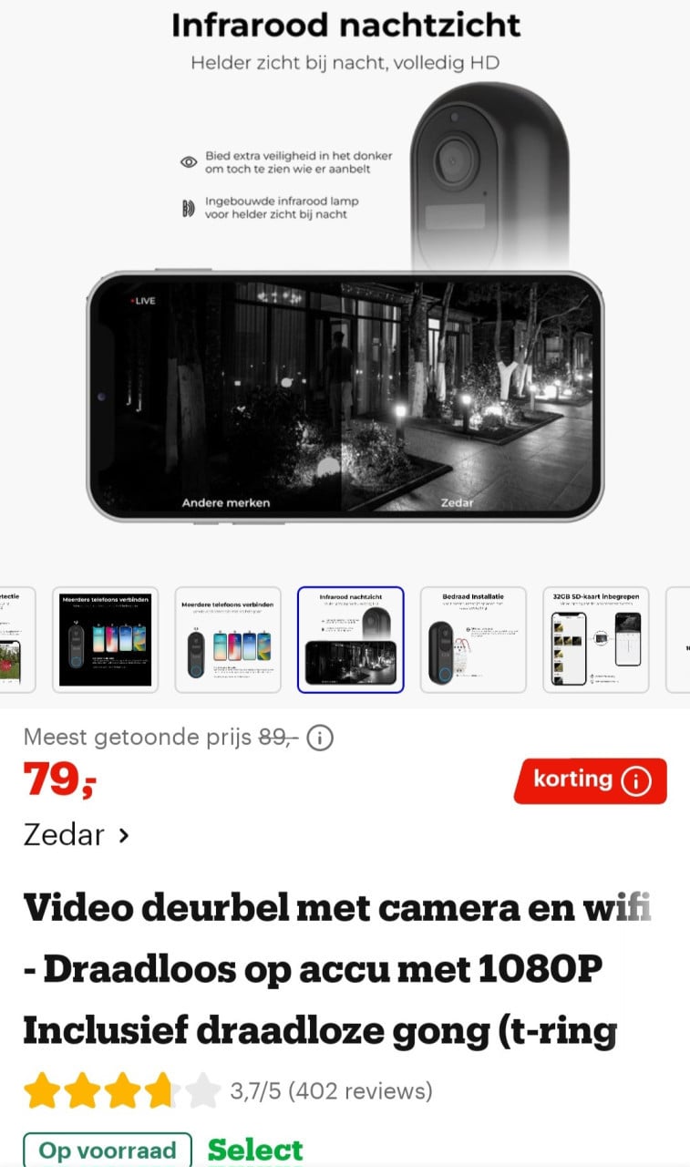 Video deurbel met gong draadloos