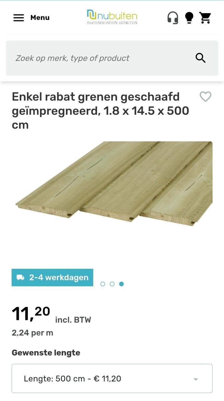 Dik 60 Meter tuinhout nieuwe rabatdelen, gevelbekleding, potdekselplanken.