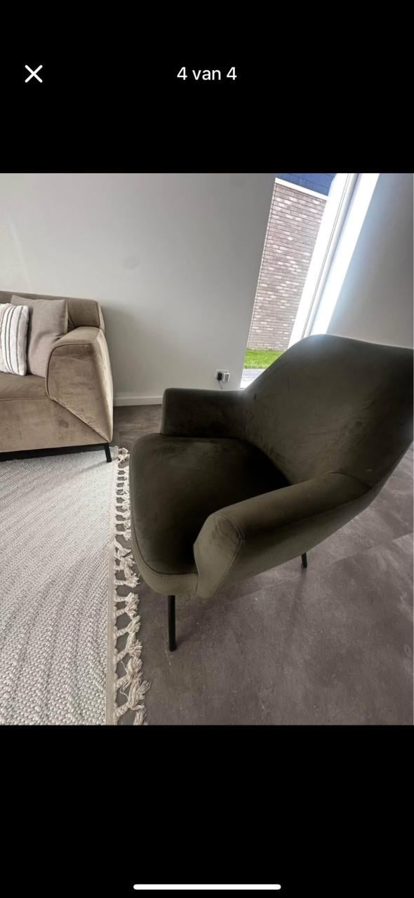 Bank met eventueel bijpassende fauteuils 2x