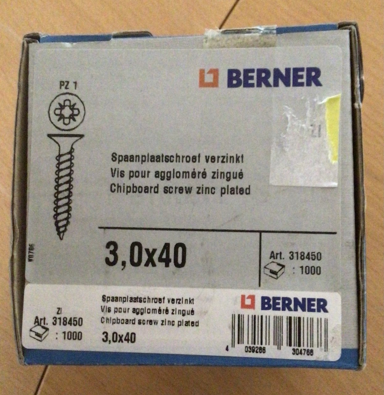 Berner spaanplaatschroeven verzinkt