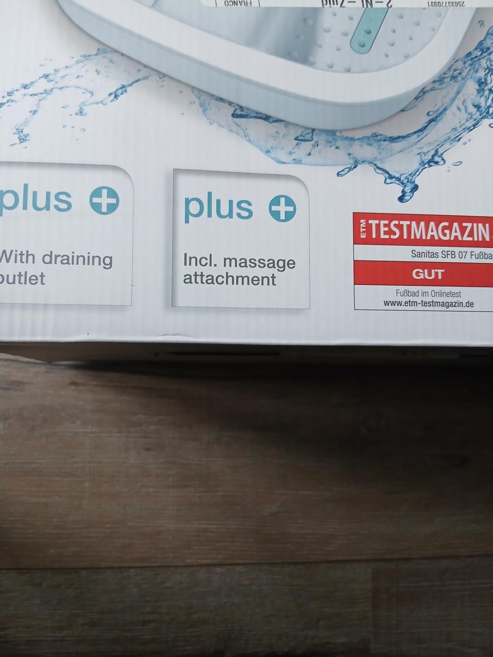 Voetenbad merk Sanitas met 3 massagestanden