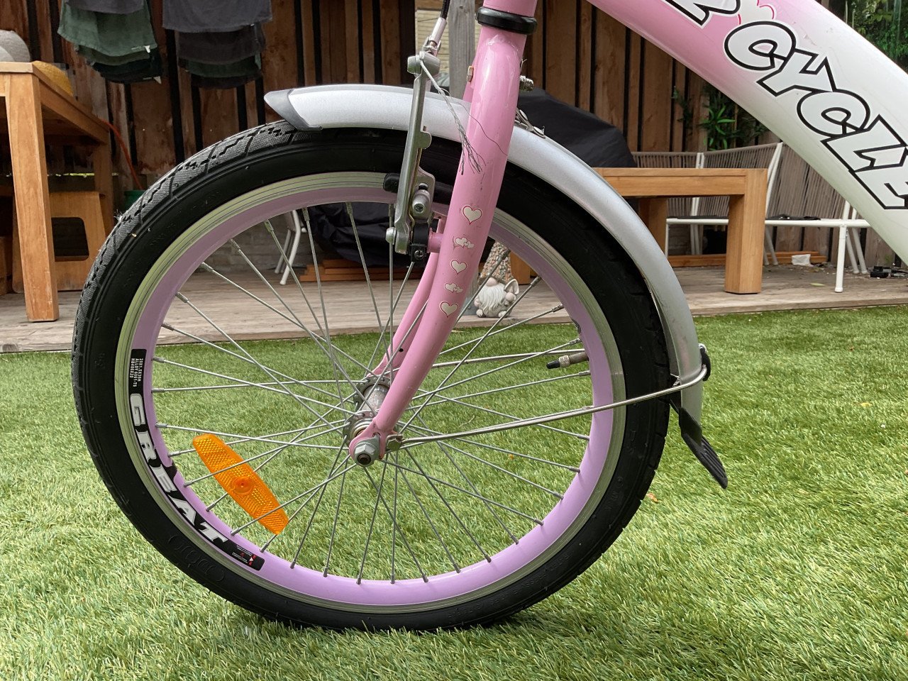 Meisjesfiets, 20 inch, rose en wit,Cool crazy