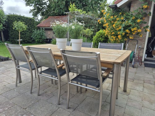 Tuinset rvs/teak
