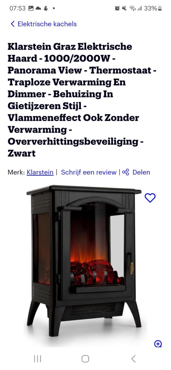 Sfeervolle elektrische sier haard nog als nieuw