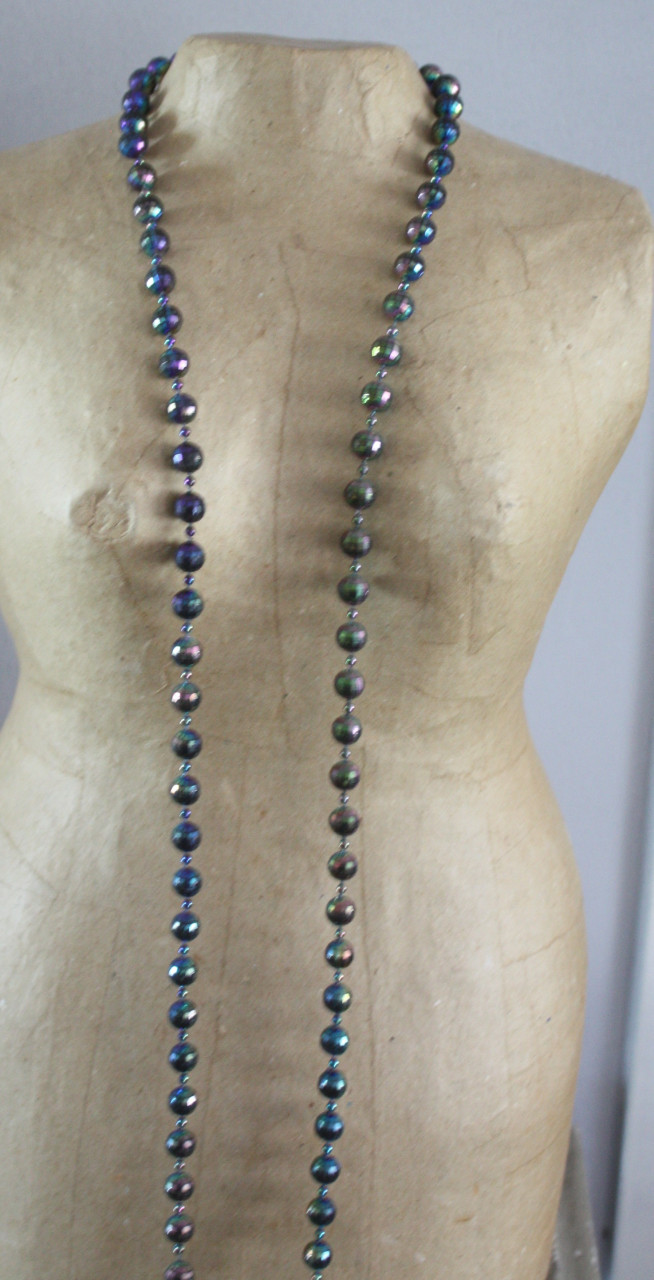 Paars pareloer kunststof  ketting
