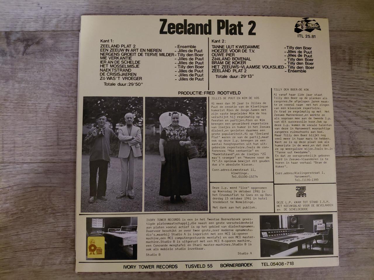 5 LP's Zeeland plat . Nrs: 1, 2, 3, 4 en 5.