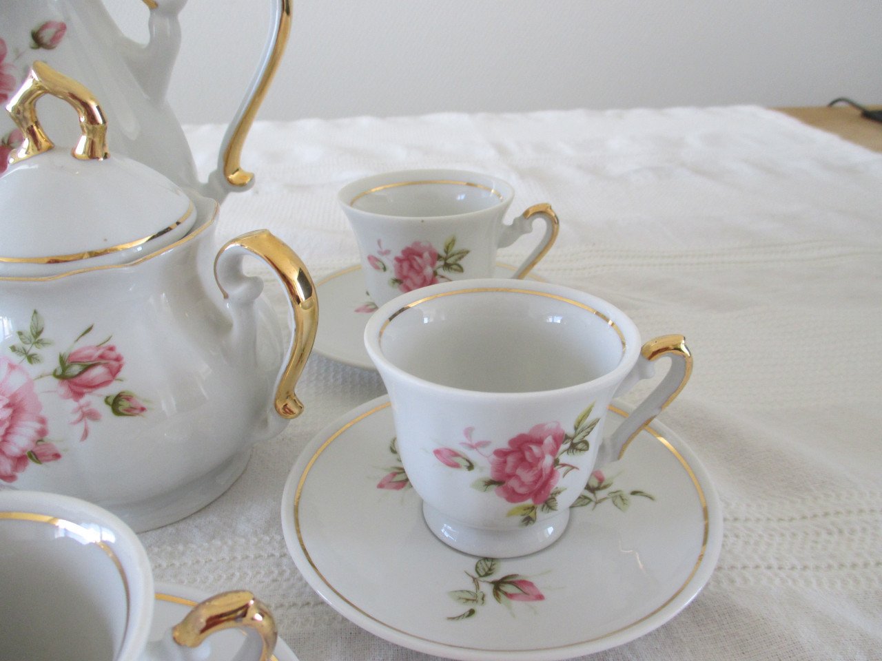 Zeer Mooi Zajecar FP Porcelein koffieset voor 6 Personen