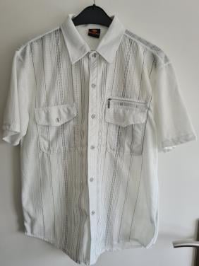 Witte / creme blouse met korte mouwen van JH Maat L