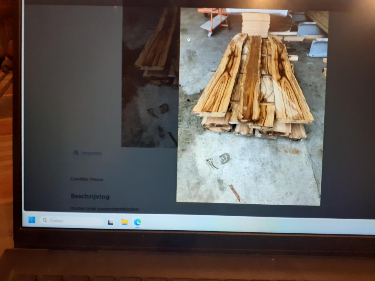 TEAK essen kers plataan amberboom LINDE boomstamblad 25 ps bij hhzb