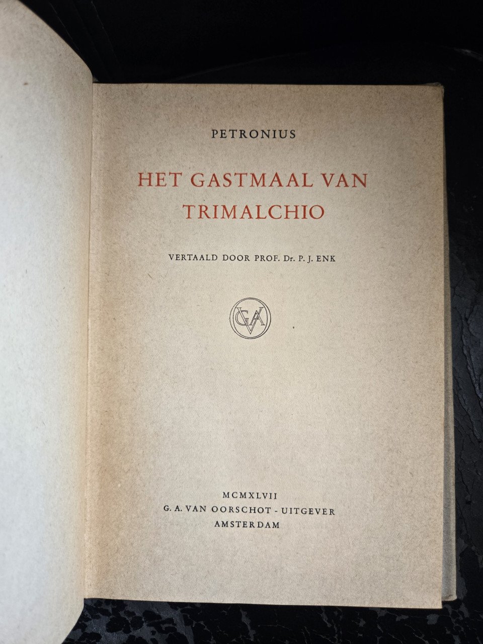 Het gastmaal van Trimalchio Petronius; P.J.Enk (vert.)