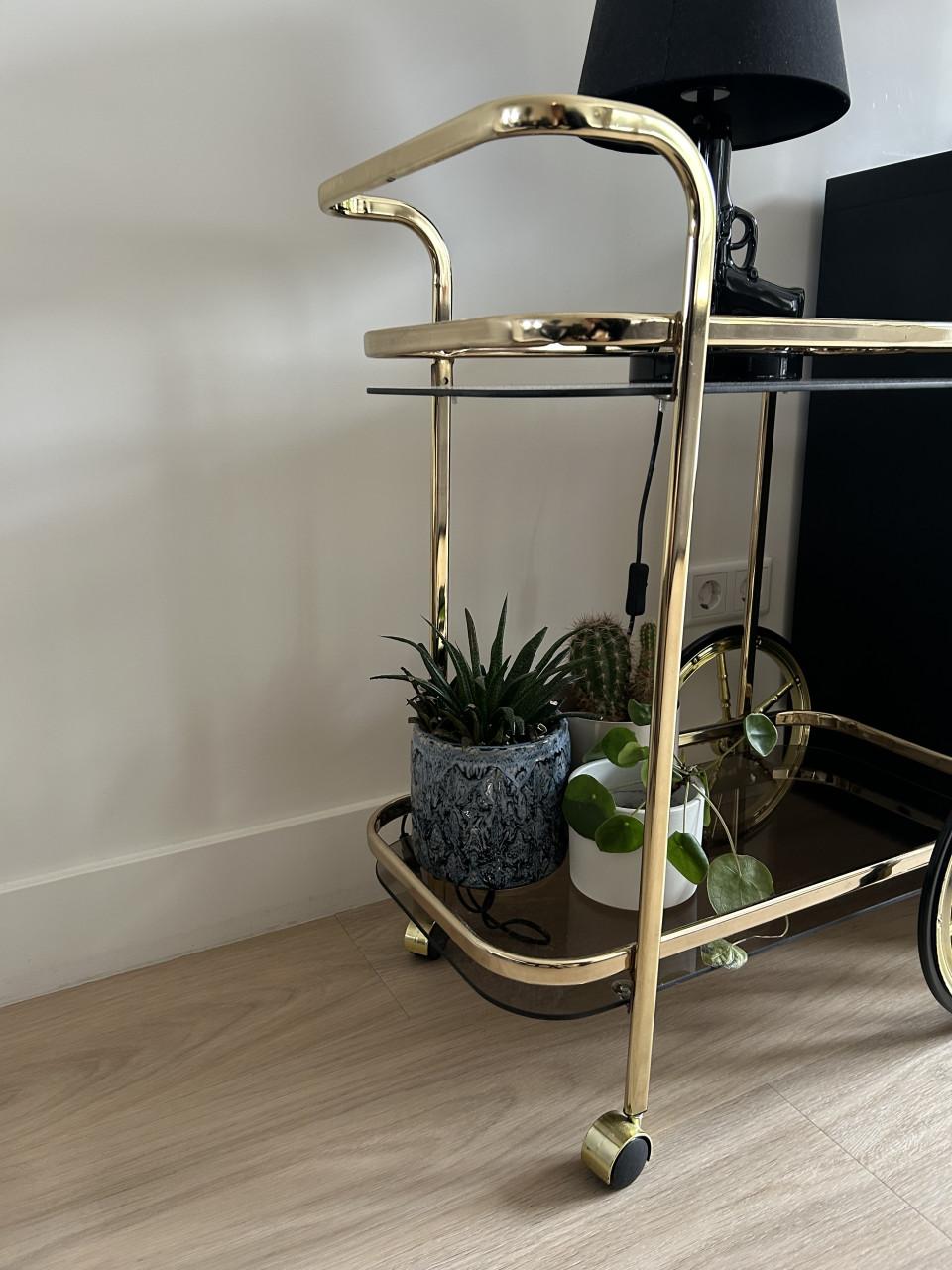 Vintage Golden Bar Cart