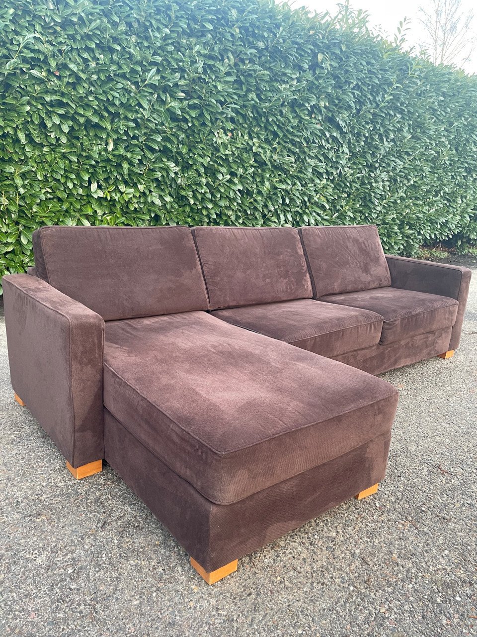 GRATIS LEVERING HEEL NL Bruin Montel Stoffen Hoekbank