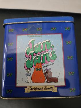 Blik  van Jan, Jans en de Kinderen   "Christmas Sweets". H10.7x b10x7.5 cm